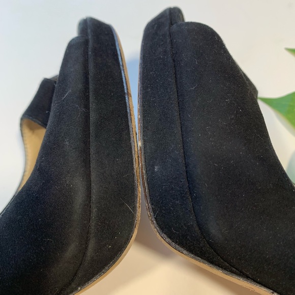Jimmy Choo Black Suede Peep Toe Pumps 6 - Picture 6 of 8